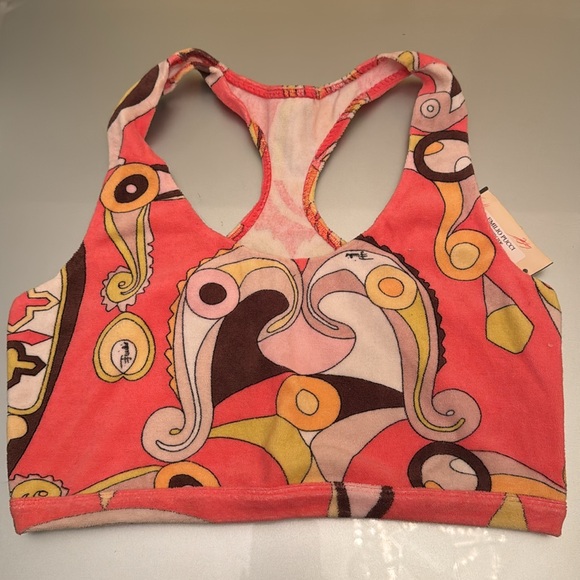 EMILIO PUCCI Vintage terrycloth cotton racer back cropped top in size 6 w/ tag - Picture 1 of 11